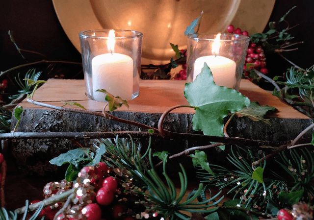 Yule Log Candle Holder