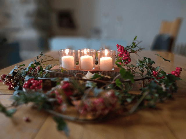 Yule Log Candle Holder