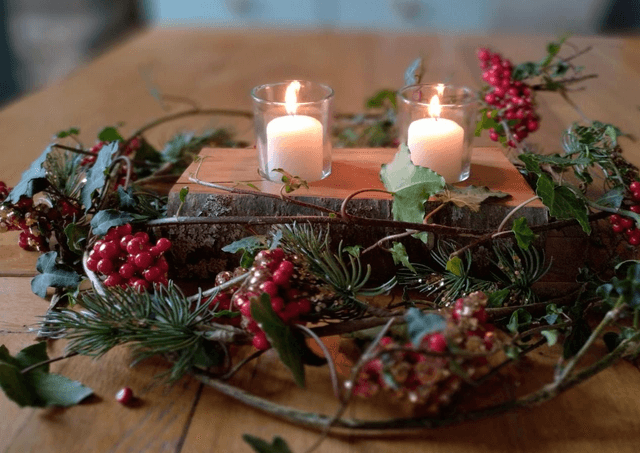 Yule Log Candle Holder